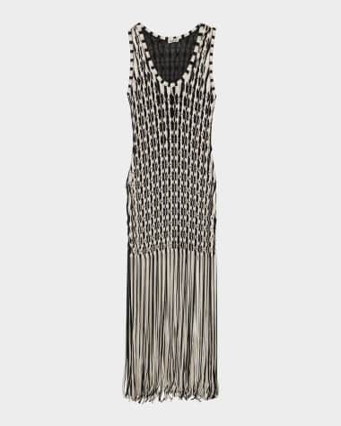 SIMKHAI Sonia Woven Fringe Tank Dress