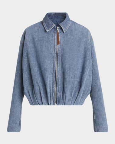 Loewe Draped Denim Bomber Jacket