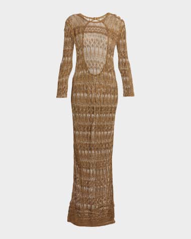 Isabel Marant Paloma Long Crochet Backless Dress