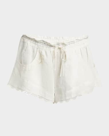 Isabel Marant Lola Ladder Stitch Scallop Drawstring Shorts