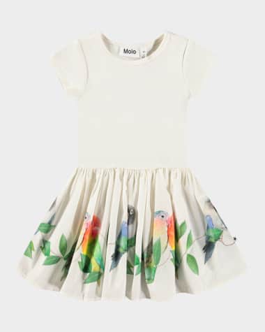 Molo Girl's Carin Birds Graphic Dress, Size 18M-2