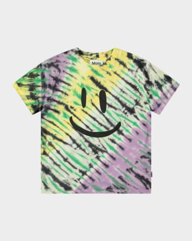 Molo Boy's Roxo Happy Face Tie Dye T-Shirt, Size 8-10