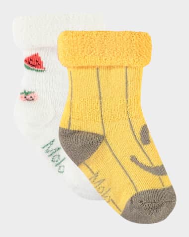 Molo Kid's Nodda 2-Pack Socks, Size Newborn-12M