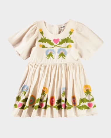 Molo Girl's Carlin Floral Crotchet Dress, Size 3T-6