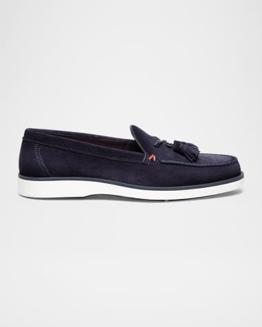 Santoni Men's Tulsi Suede Tassel Loafers