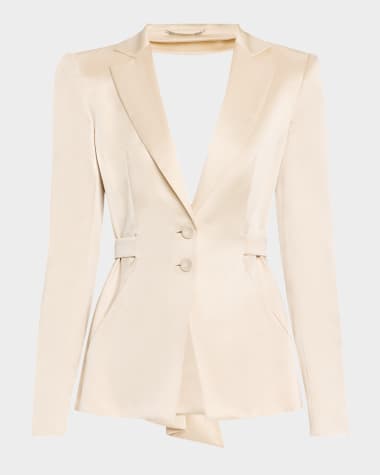 Alberta Ferretti Draped Cutout Single-Breasted Jacket