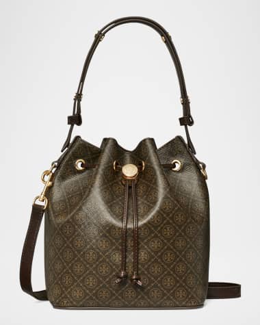 Tory Burch T Monogram Coated Canvas Bucket Bag