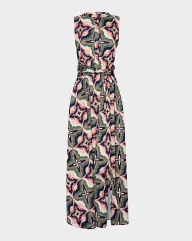MISA Los Angeles Anabella Mosaic Tile Maxi Dress