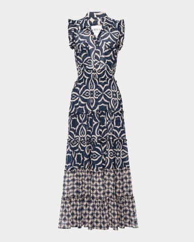 MISA Los Angeles Trina Ruffled Chiffon Maxi Dress