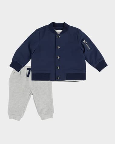 Miniclasix Boy's Bomber Jacket W/ Top & Pants, Size 3M-24M