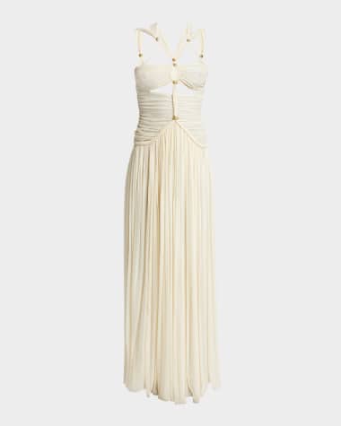 Isabel Marant Rafael Ruched Strappy Maxi Dress