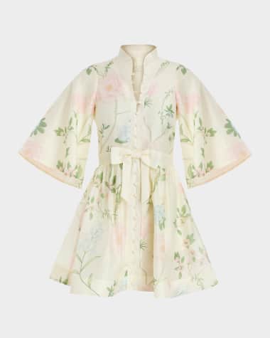 Mestiza New York Carmen Floral-Print Bow Mini Dress