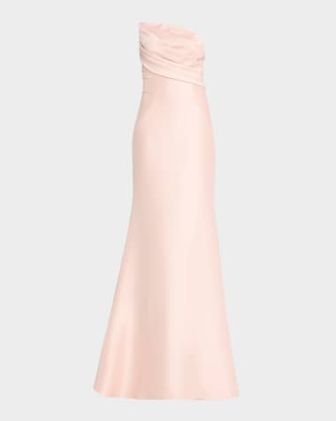 Jovani Strapless Asymmetric Trumpet Gown