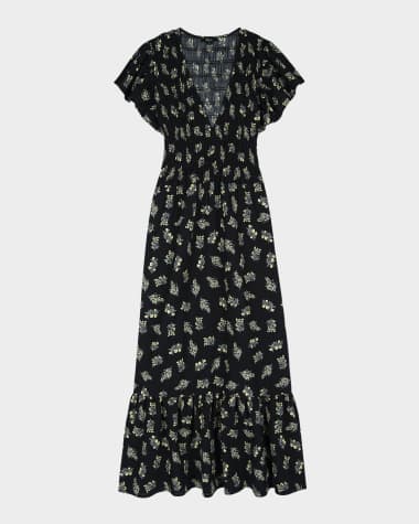 Rails Clementine Flutter-Sleeve Midi Dress