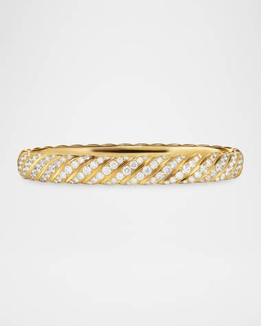 David Yurman Sculpted Cable Bracelet with Diamonds in 18K Gold, 8mm