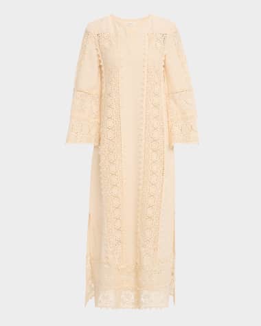 By Malene Birger Delane Lace-Trim Kaftan Midi Dress