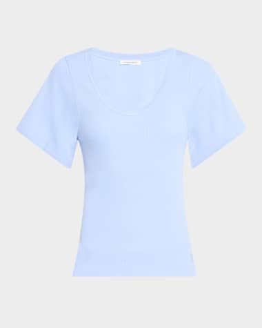 By Malene Birger Lunai Ribbed Stretch Organic Cotton T-Shirt