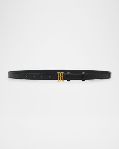 By Malene Birger Marlos Leather Monogram Buckle Belt