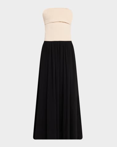 By Malene Birger Marciella Strapless Two-Tone Maxi Dress
