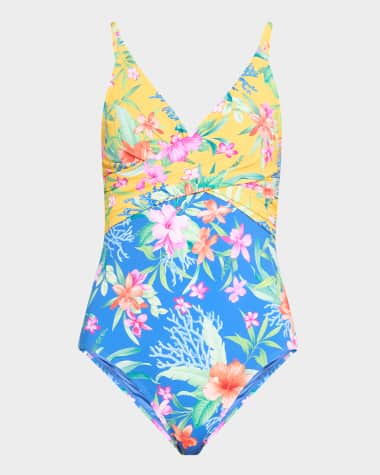 Tommy Bahama Isola Vita Twist-Front One-Piece Swimsuit