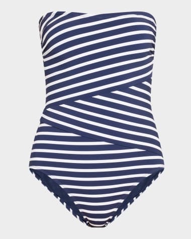 Tommy Bahama Coastline Stripe Bandeau One-Piece Swimsuit