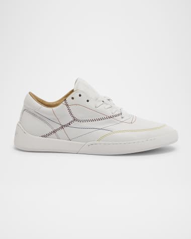 Gabriela Hearst Ohio Multi-Stitched Leather Low-Top Sneakers