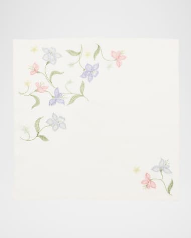 Kim Seybert Vista Flower Embroidered Linen Napkin