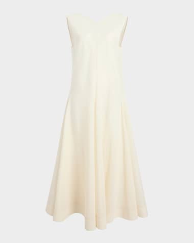 Khaite Mellie Open-Back Sleeveless A-Line Maxi Dress