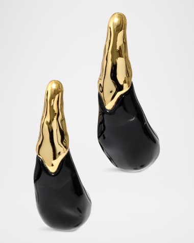 Alexis Bittar Liquid Lucite Arched Large Post Earrings