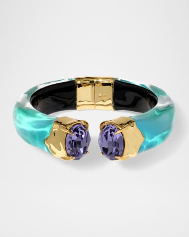 Alexis Bittar Bonbon Crystal Lucite Hinge Bracelet