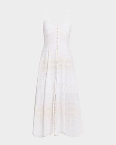 CHARO RUIZ IBIZA Catta Embroidered Button-Front Midi Dress