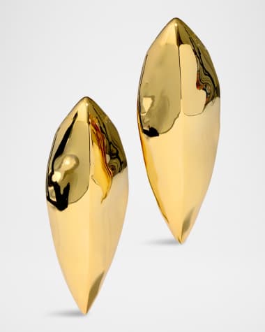 Alexis Bittar Brut Gold Armor Clip-On Earrings