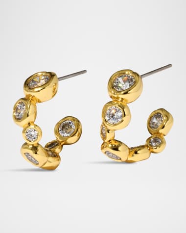 Alexis Bittar Asterales Gold CZ Small Hoop Earrings