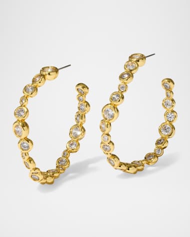 Alexis Bittar Asterales Gold CZ Large Hoop Earrings