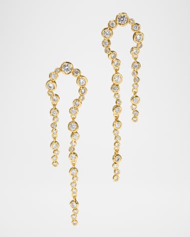 Alexis Bittar Asterales Gold CZ Arched Long Earrings