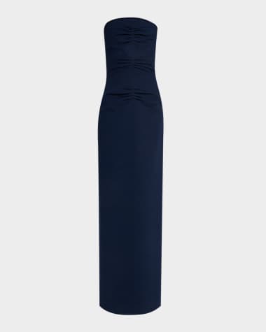E.Stott Wallis Strapless Cady Column Gown