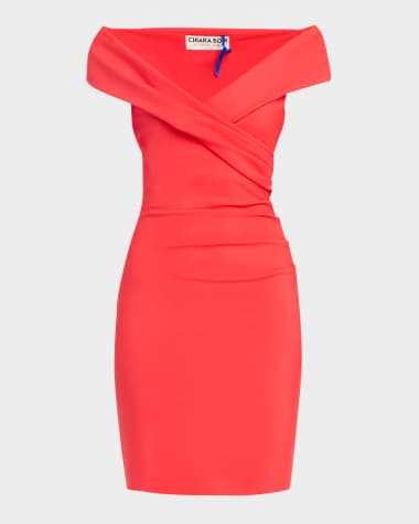Chiara Boni La Petite Robe Nagab Off-Shoulder Bodycon Midi Dress