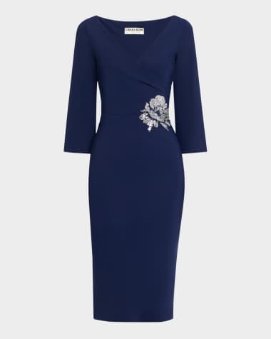 Chiara Boni La Petite Robe Shusui Bodycon Sequin Applique Midi Dress