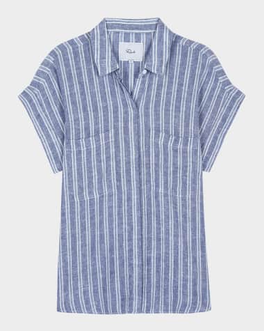 Rails Cito Striped Button-Front Blouse