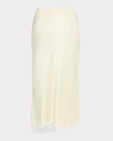 Sablyn Miranda Scalloped Lace Bias-Cut Skirt