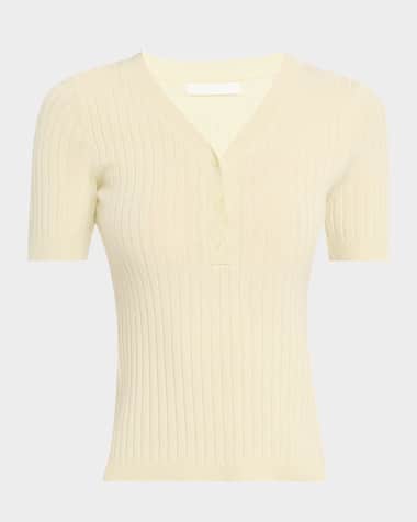 Sablyn Kennedy Ribbed Cashmere Henley