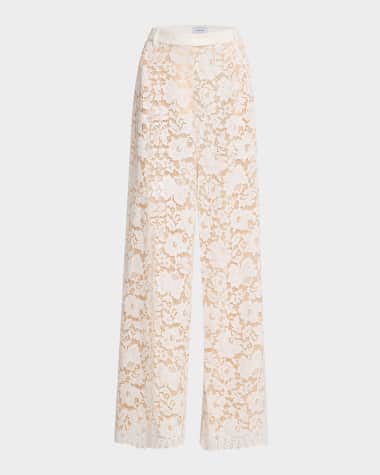Sans Faff Estelle Lace Pintuck Pants with Nude Lining