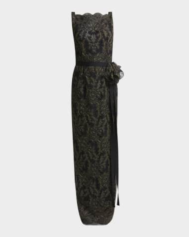 Erdem Sleeveless Pencil Embroidered Gown