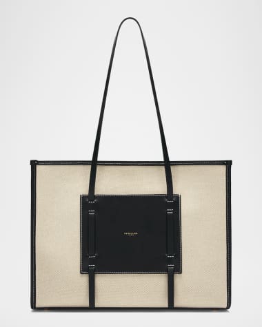 DeMellier The Capri Canvas and Leather Box Tote Bag
