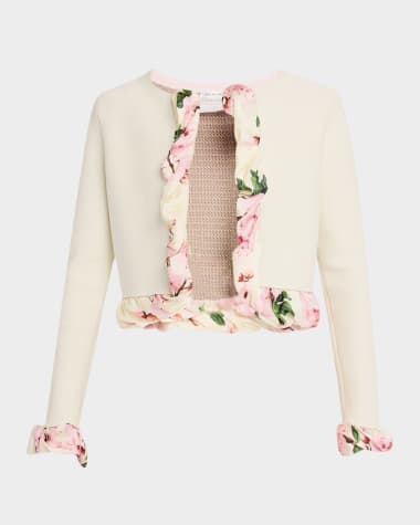 Oscar de la Renta Cherry Blossom Bubble Twist Cardigan