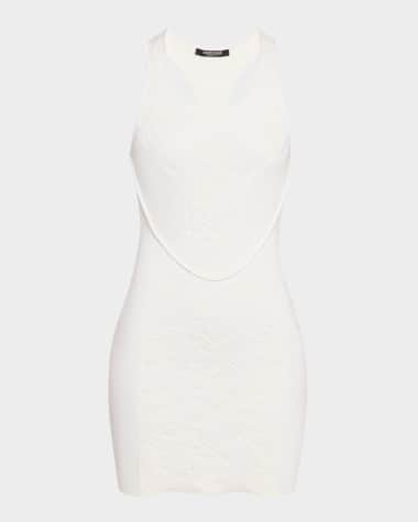 Roberto Cavalli Python Jacquard Knit Racerback Mini Dress