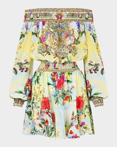 Camilla Flor Fantastica Off-Shoulder Mini Dress