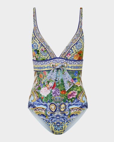 Camilla Wall To Wall Tie Tri One-Piece Swimsuit