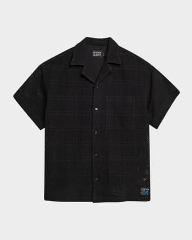 Scotch & Soda Men's Relaxed Crochet Camp Shirt