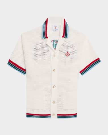 CASABLANCA Men's Sporty Faux Crochet Shirt